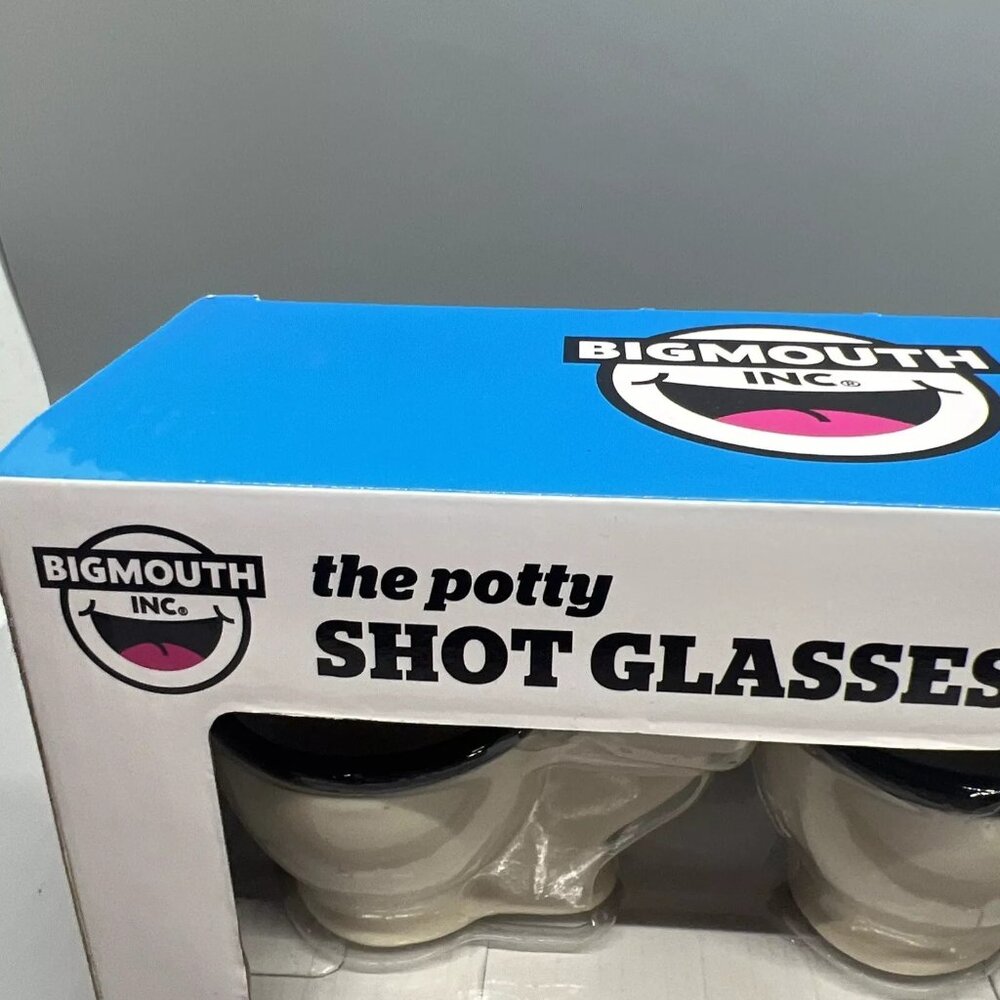 BigMouth Inc Shot Glass Toilet Set The Potty Ceramic Lot 2 Set's New In Box - Picture 3 of 4